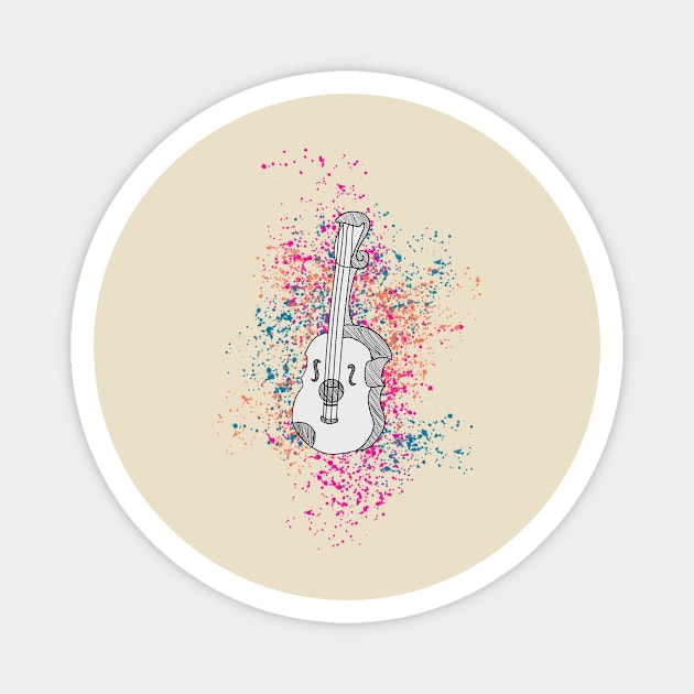 Colorful Violin Magnet by Haleys Hand